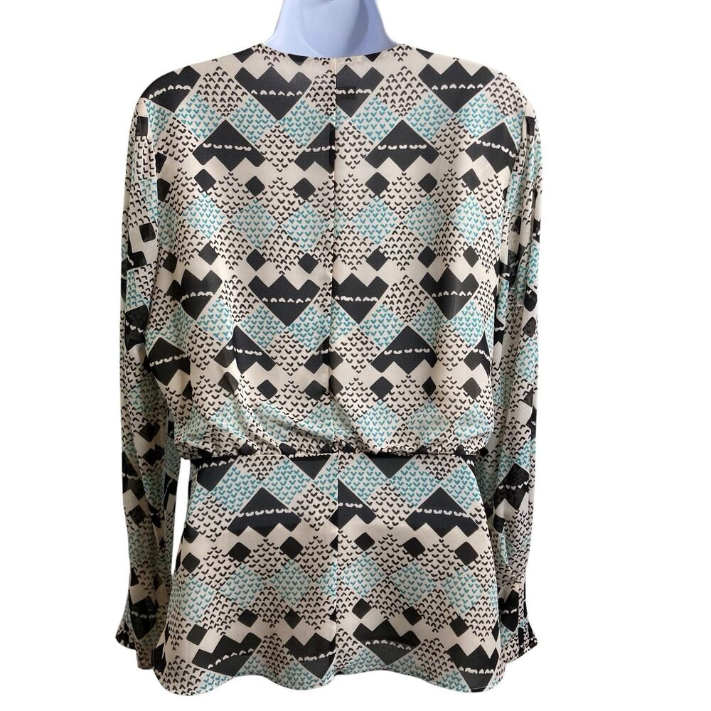 Reiss Womens Livinia Geometric Print Top Size 8 Old Money Career Classic Refined - Picture 2 of 11